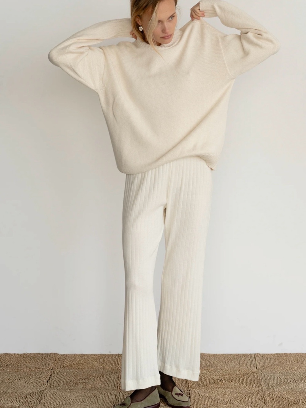 DONNI. Pointelle Simple Crop Pant